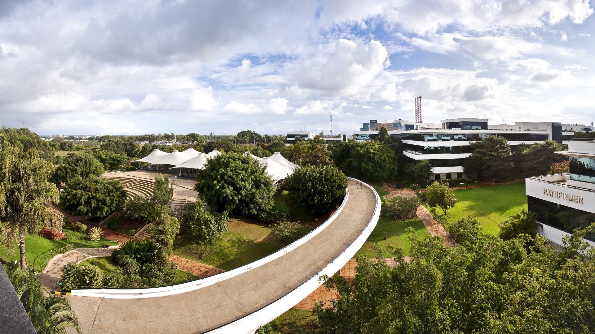 Aerial shot of the campus